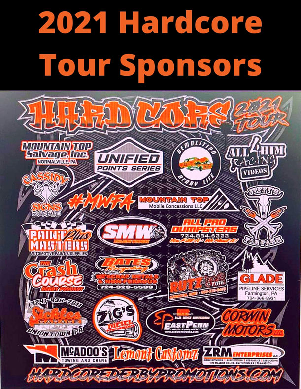 2021 Hardcore Derby Promotions Sponsors